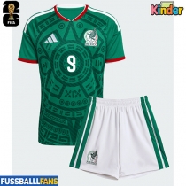 Mexiko Raul Jimenez #9 Heimtrikotsatz Kinder WM 2026 Kurzarm (+ Kurze Hosen)